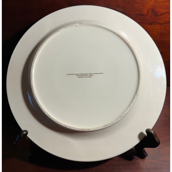 The Giving Plate 12.5" Hand Painted Raised 3D Farmhouse Country Scene on Border - Picture 2 of 7